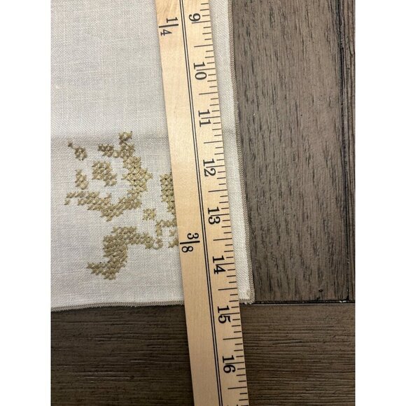 Vintage Embroidered Linen Napkins Set Of 8 15"x15" - Picture 4 of 6